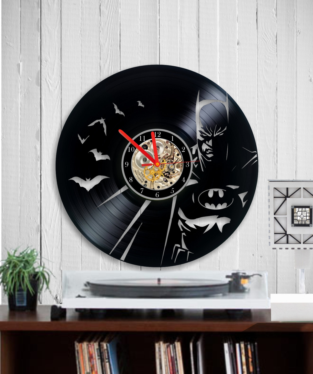 Batman Vinyl Clock Decorative Clock Vinyl Clocks Kitchen Wall Clocks Vinyl Batman Clock Vinyl Wall Clock Unique Kitchen Wall Clocks Batman Country Kitchen Clocks